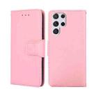 For Samsung Galaxy S23 Ultra 5G Crystal Texture Leather Phone Case(Pink) - 1