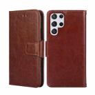 For Samsung Galaxy S23 Ultra 5G Crystal Texture Leather Phone Case(Brown) - 1