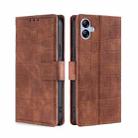For Samsung Galaxy A04E Skin Feel Crocodile Magnetic Clasp Leather Phone Case(Brown) - 1