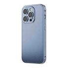 For iPhone 14 Pro Spring Buckle Metal Solid Color Phone Case(Blue) - 1