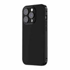 For iPhone 14 Spring Buckle Metal Solid Color Phone Case(Black) - 1