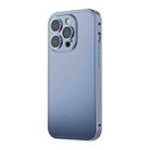 For iPhone 13 Pro Max Spring Buckle Metal Solid Color Phone Case(Blue) - 1