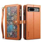 For Google Pixel 7 5G ESEBLE Star Series Lanyard Zipper Wallet RFID Leather Case(Brown) - 1
