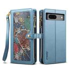 For Google Pixel 7 5G ESEBLE Star Series Lanyard Zipper Wallet RFID Leather Case(Blue) - 1