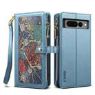 For Google Pixel 7 Pro 5G ESEBLE Star Series Lanyard Zipper Wallet RFID Leather Case(Blue) - 1