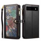 For Google Pixel 6a ESEBLE Star Series Lanyard Zipper Wallet RFID Leather Case(Black) - 1