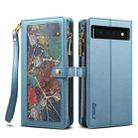 For Google Pixel 6 Pro ESEBLE Star Series Lanyard Zipper Wallet RFID Leather Case(Blue) - 1