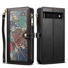 For Google Pixel 6 Pro ESEBLE Star Series Lanyard Zipper Wallet RFID Leather Case(Black) - 1