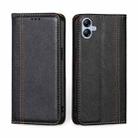 For Samsung Galaxy A04E Grid Texture Magnetic Flip Leather Phone Case(Black) - 1