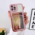 For iPhone 13 Pro Electroplating Frame Card Slot Phone Case(Rose) - 1