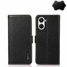 For Huawei nova 10 SE KHAZNEH Side-Magnetic Litchi Genuine Leather RFID Phone Case(Black) - 1