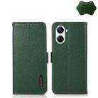 For Huawei nova 10 SE KHAZNEH Side-Magnetic Litchi Genuine Leather RFID Phone Case(Green) - 1