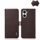 For Huawei nova 10 SE KHAZNEH Side-Magnetic Litchi Genuine Leather RFID Phone Case(Brown) - 1