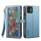 For iPhone 12 ESEBLE Star Series Lanyard Zipper Wallet RFID Leather Case(Blue) - 1