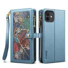 For iPhone 11 ESEBLE Star Series Lanyard Zipper Wallet RFID Leather Case(Blue) - 1