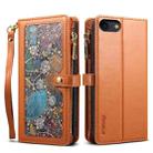 For iPhone SE 2022 / SE 2020 / 8 / 7 ESEBLE Star Series Lanyard Zipper Wallet RFID Leather Case(Brown) - 1