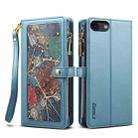 For iPhone SE 2022 / SE 2020 / 8 / 7 ESEBLE Star Series Lanyard Zipper Wallet RFID Leather Case(Blue) - 1