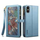 For iPhone XS Max ESEBLE Star Series Lanyard Zipper Wallet RFID Leather Case(Blue) - 1