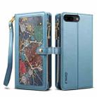 For iPhone 8 Plus / 7 Plus ESEBLE Star Series Lanyard Zipper Wallet RFID Leather Case(Blue) - 1