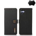 For Samsung Galaxy A04e KHAZNEH Custer Genuine Leather RFID Phone Case(Black) - 1