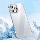 For iPhone 14 Pro Metal Key Crystal Transparent PC Phone Case(White) - 1