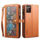 For Samsung Galaxy Note20 Ultra ESEBLE Star Series Lanyard Zipper Wallet RFID Leather Case(Brown) - 1