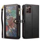 For Samsung Galaxy Note20 Ultra ESEBLE Star Series Lanyard Zipper Wallet RFID Leather Case(Black) - 1