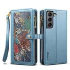 For Samsung Galaxy S21 5G ESEBLE Star Series Lanyard Zipper Wallet RFID Leather Case(Blue) - 1