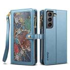 For Samsung Galaxy S21+ 5G ESEBLE Star Series Lanyard Zipper Wallet RFID Leather Case(Blue) - 1