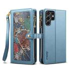 For Samsung Galaxy S22 Ultra 5G ESEBLE Star Series Lanyard Zipper Wallet RFID Leather Case(Blue) - 1