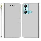 For Infinix Hot 20i Imitated Mirror Surface Leather Phone Case(Silver) - 1