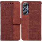 For Infinix Hot 20 Geometric Embossed Leather Phone Case(Brown) - 1