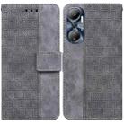 For Infinix Hot 20 Geometric Embossed Leather Phone Case(Grey) - 1