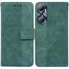 For Infinix Hot 20 Geometric Embossed Leather Phone Case(Green) - 1