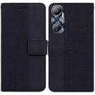 For Infinix Hot 20 Geometric Embossed Leather Phone Case(Black) - 1