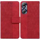 For Infinix Hot 20 Geometric Embossed Leather Phone Case(Red) - 1