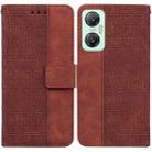 For Infinix Hot 20 5G Geometric Embossed Leather Phone Case(Brown) - 1