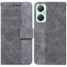 For Infinix Hot 20 5G Geometric Embossed Leather Phone Case(Grey) - 1