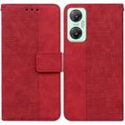 For Infinix Hot 20 5G Geometric Embossed Leather Phone Case(Red) - 1