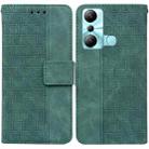 For Infinix Hot 20i Geometric Embossed Leather Phone Case(Green) - 1