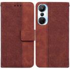 For Infinix Hot 20s Geometric Embossed Leather Phone Case(Brown) - 1