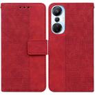 For Infinix Hot 20s Geometric Embossed Leather Phone Case(Red) - 1