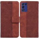 For Realme Q3S / Q3T / 9 SE / 9 5G Speed Geometric Embossed Leather Phone Case(Brown) - 1