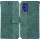 For Realme Q3S / Q3T / 9 SE / 9 5G Speed Geometric Embossed Leather Phone Case(Green) - 1