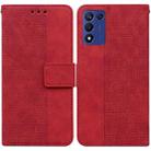 For Realme Q3S / Q3T / 9 SE / 9 5G Speed Geometric Embossed Leather Phone Case(Red) - 1