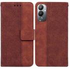 For Tecno Pova 4 Geometric Embossed Leather Phone Case(Brown) - 1