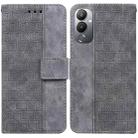 For Tecno Pova 4 Geometric Embossed Leather Phone Case(Grey) - 1