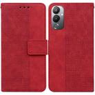 For Tecno Pova 4 Geometric Embossed Leather Phone Case(Red) - 1