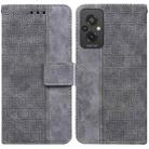 For Xiaomi Redmi 11 Prime 4G Geometric Embossed Leather Phone Case(Grey) - 1