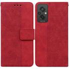 For Xiaomi Redmi 11 Prime 4G Geometric Embossed Leather Phone Case(Red) - 1